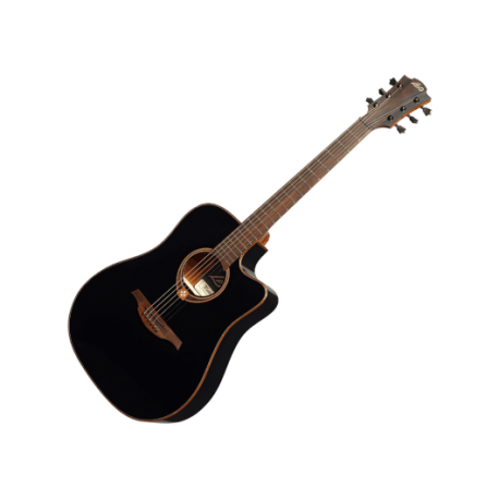 Guitare LAG T118DCE électro, noir.