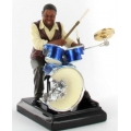 Figurine musicien batteur en résine