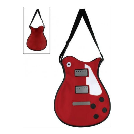 Sac forme guitare Les Paul rouge