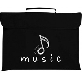 Sac à partitions noir, motif note + Music