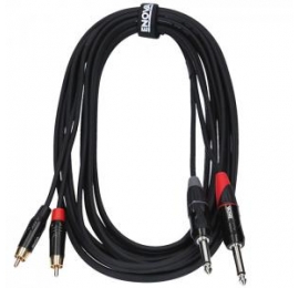 Câble ENOVA 2 x RCA / 2 x jack 6,35 1m noir