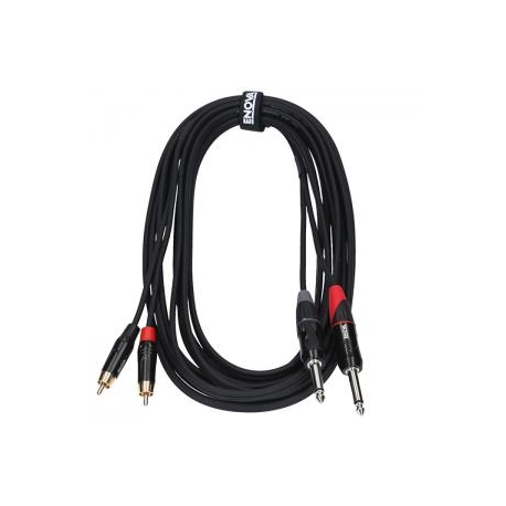 Câble ENOVA 2 x RCA / 2 x jack 6,35 1m noir