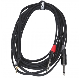 Câble ENOVA Jack 3,5 / 2 x Jack 6,35 1m noir