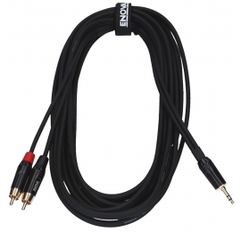 Câble ENOVA Jack 3,5 / 2 x RCA 6m noir