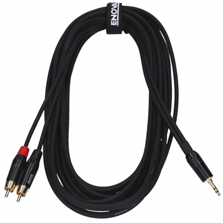 Câble ENOVA Jack 3,5 / 2 x RCA 1m noir