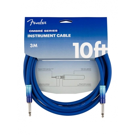 Câble FENDER Jack / jack 3m bleu