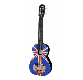 Ukulélé Concert KORALA Union Jack Skull en polycarbonate