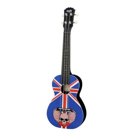Ukulélé Concert KORALA Union Jack Skull en polycarbonate